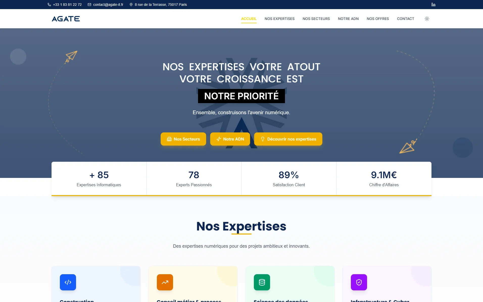 Agate IT — Refonte & back-office IA